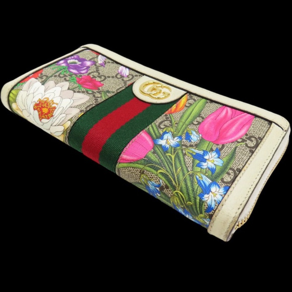 GUCCI GG Ophidia Monogram Flora Zippy Zip Around Wallet💐 - Picture 2 of 10